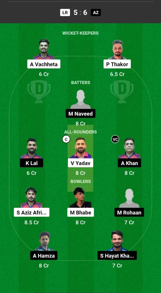 LR vs AZ Dream11