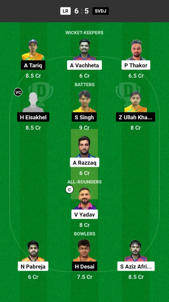 LR vs SVDJ Dream11