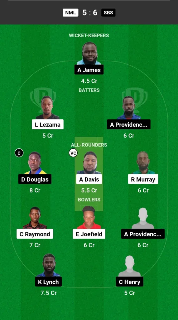 NML vs SBS Dream11