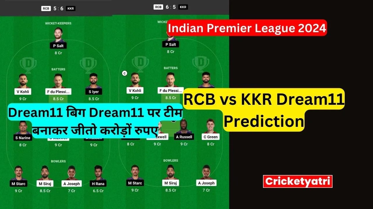 RCB vs KKR Dream11