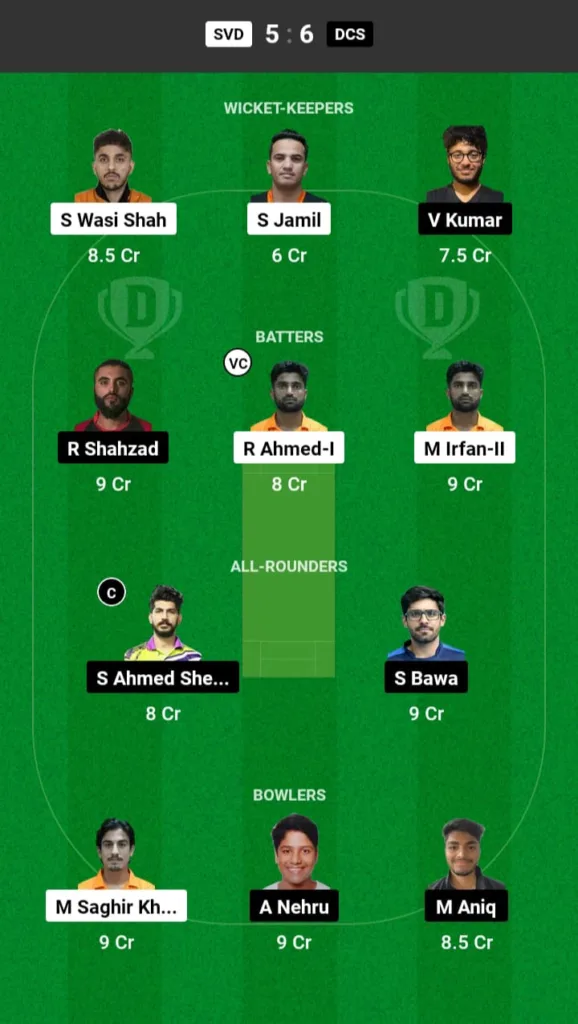 SVD vs DCS Dream11