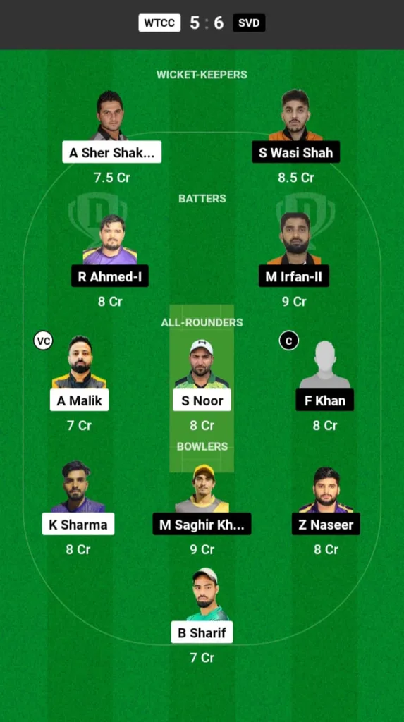 WTCC vs SVD Dream11