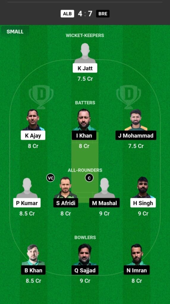 ALB vs BRE Dream11