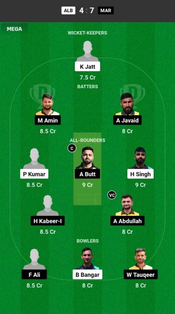 ALB vs MAR Dream11