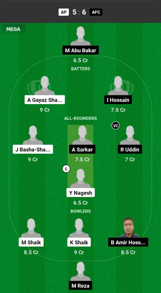 AP vs AFC Dream11