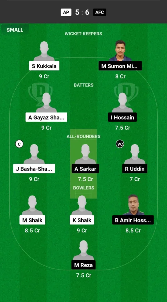 AP vs AFC Dream11