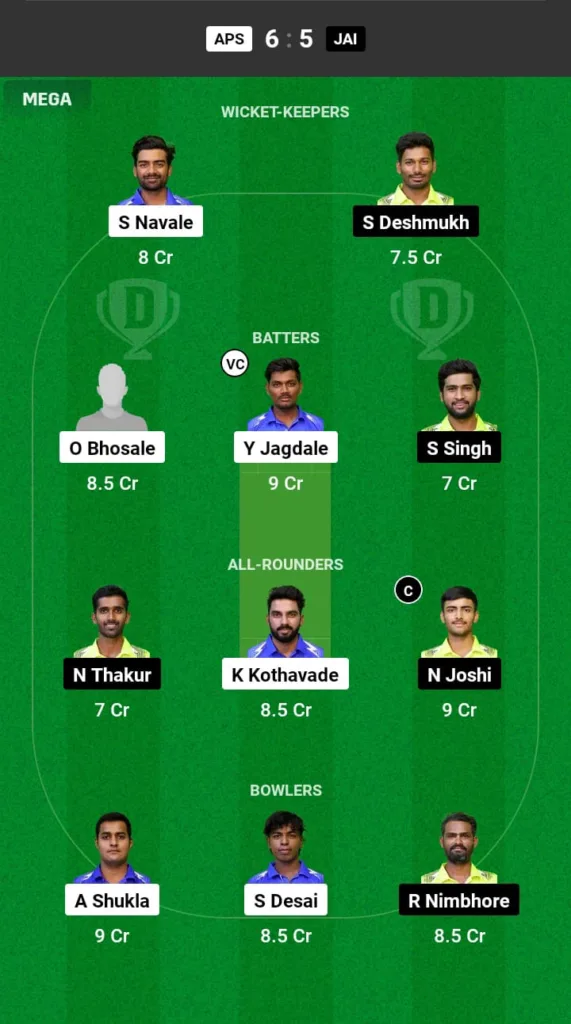 APS vs JAI Dream11