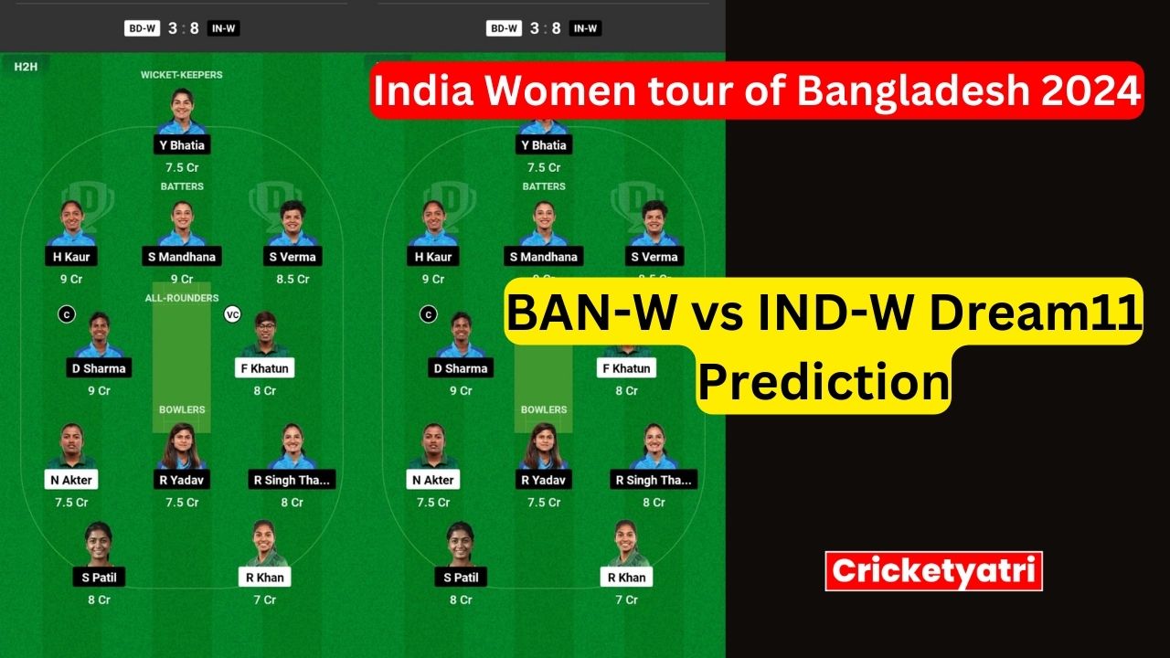 BAN-W vs IND-W Dream11