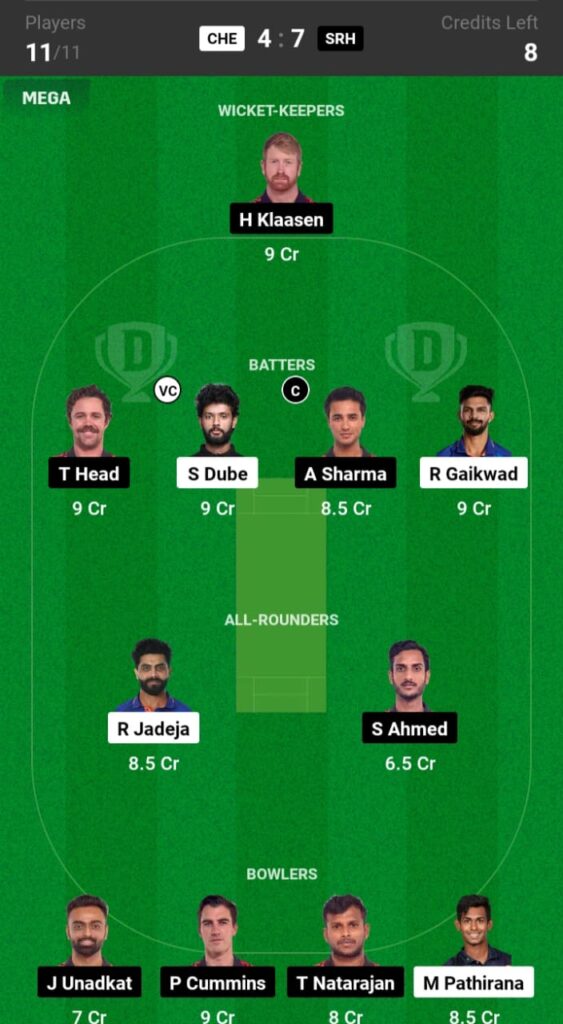 CSK vs SRH Dream11