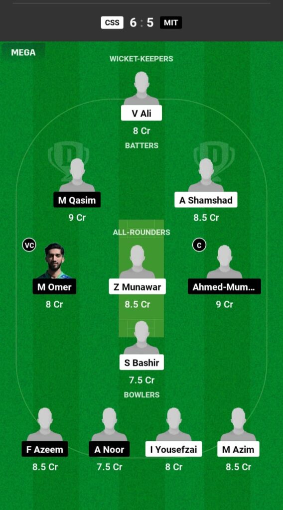 CSS vs MIT Dream11