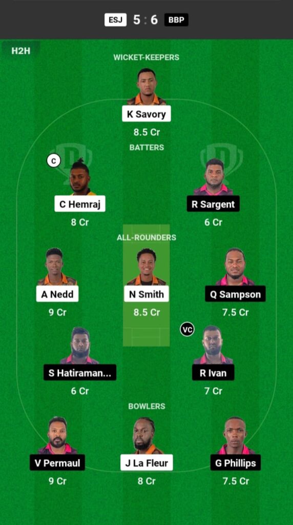 ESJ vs BBP Dream11