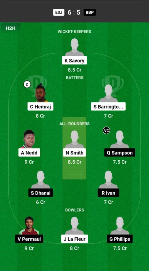 ESJ vs BBP Dream11