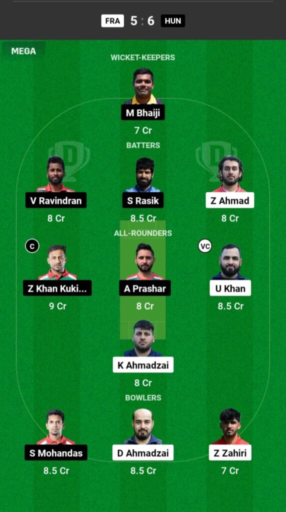 FRA vs HUN Dream11