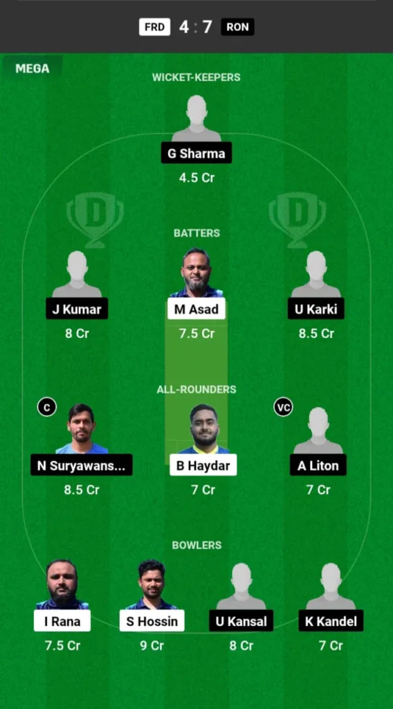 FRD vs MAL Dream11