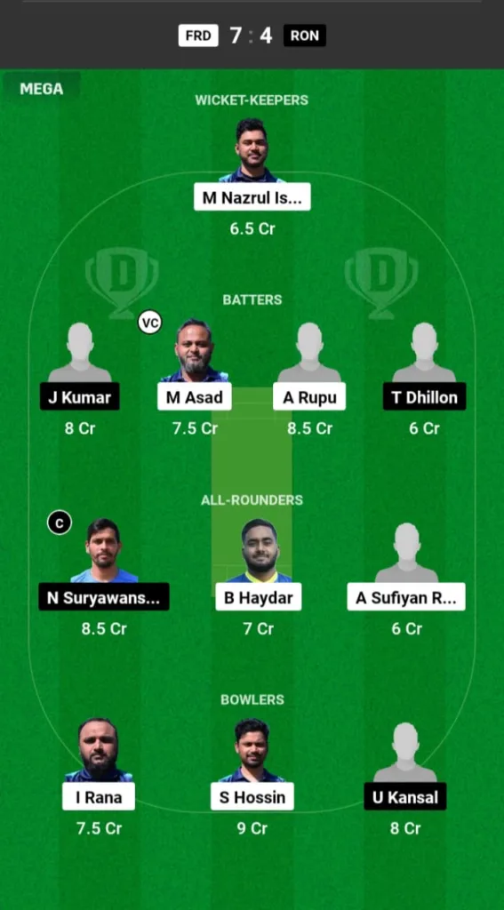 FRD vs MAL Dream11