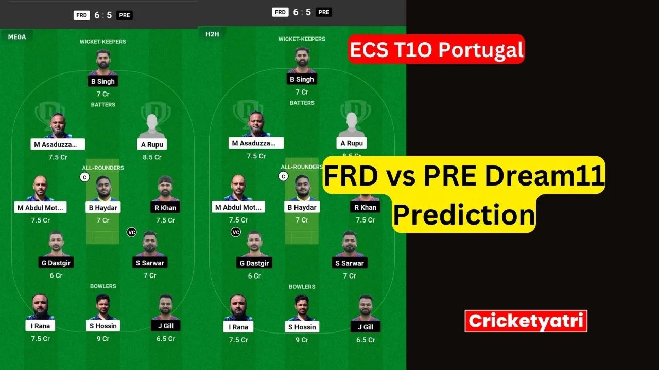 FRD vs PRE Dream11