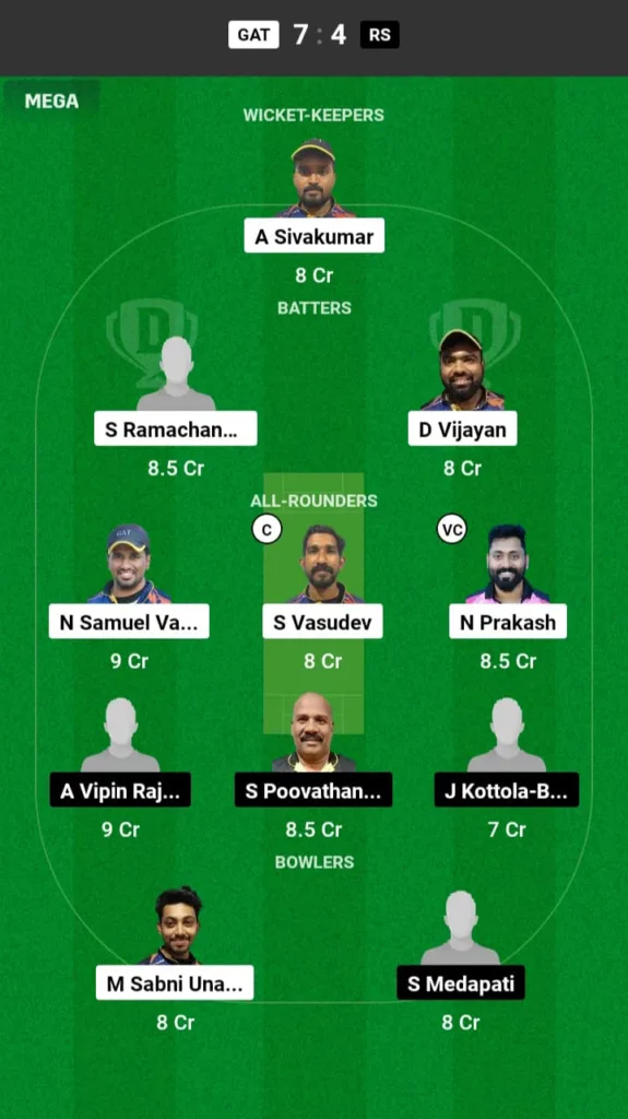 GAT vs RS Dream11