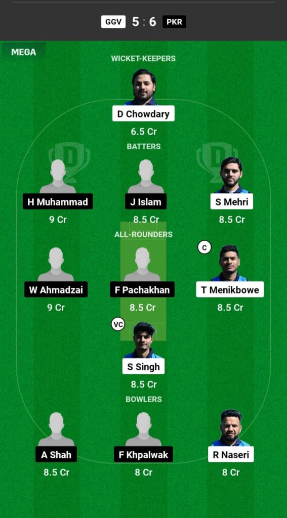 GGV vs PKR Dream11