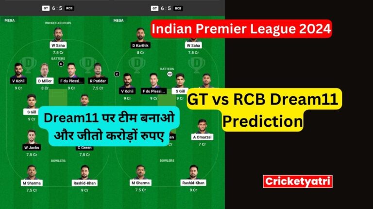 GT vs RCB Dream11