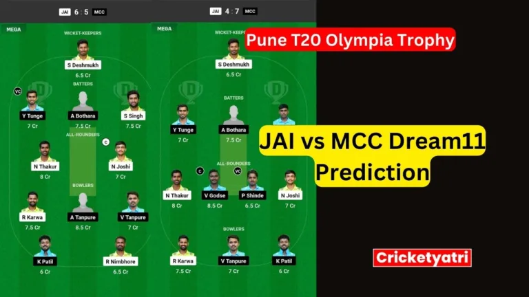 JAI vs MCC Dream11