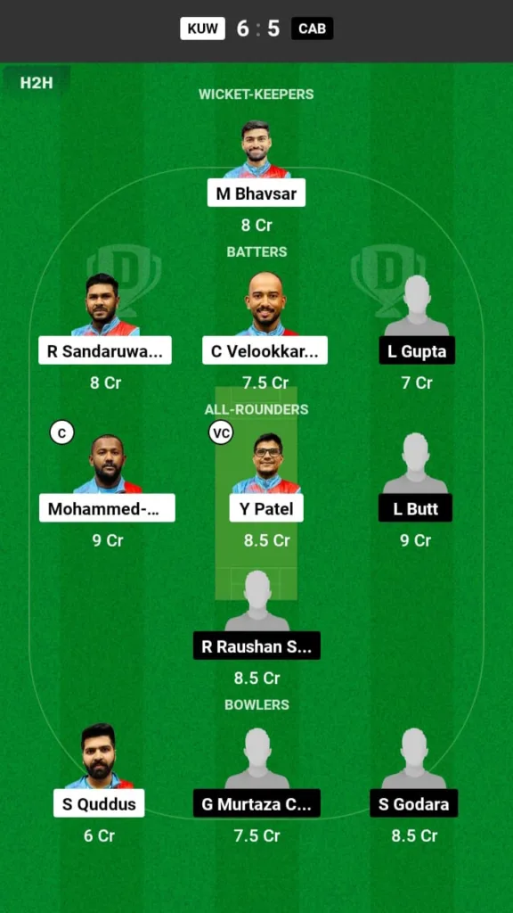 KUW vs CAB Dream11