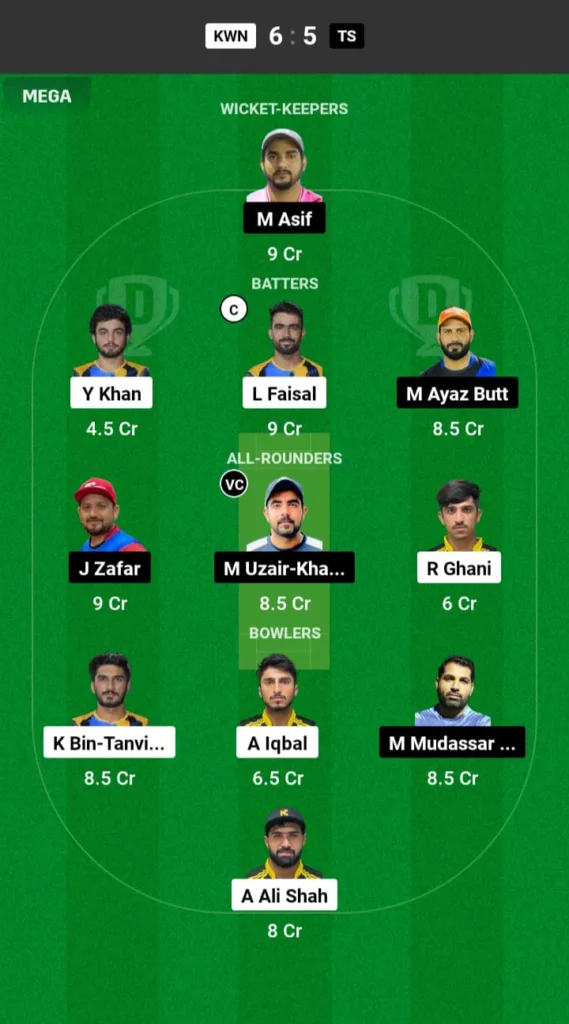 KWN vs TS Dream11