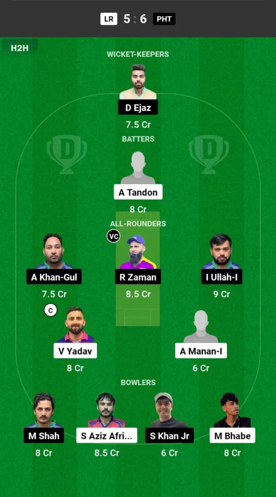 LR vs PHT Dream11