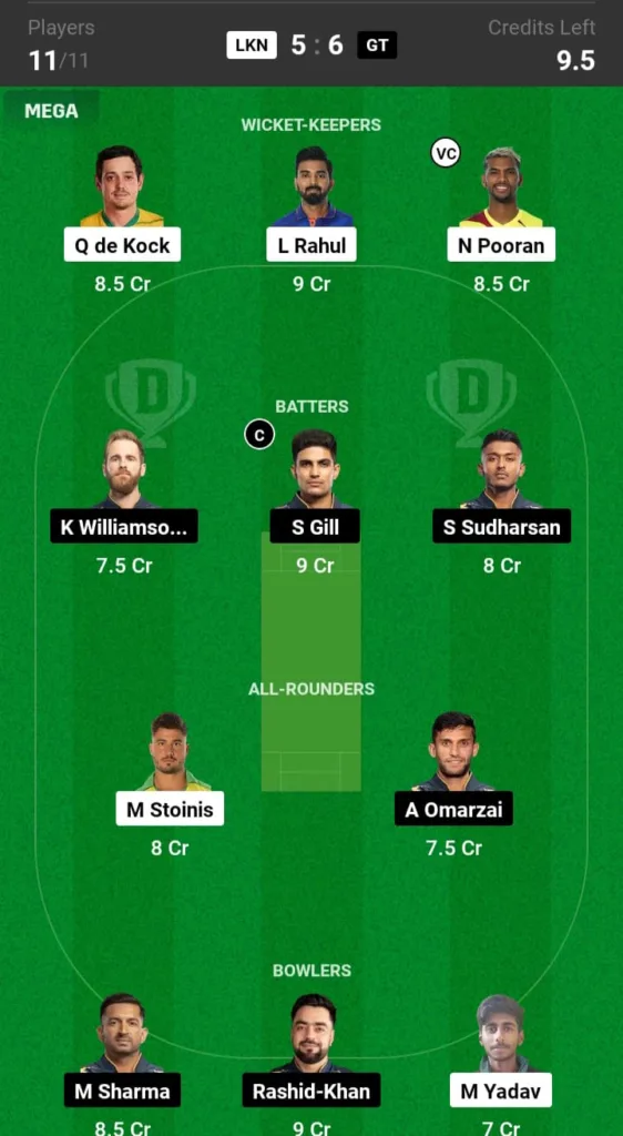 LSG vs GT Dream11