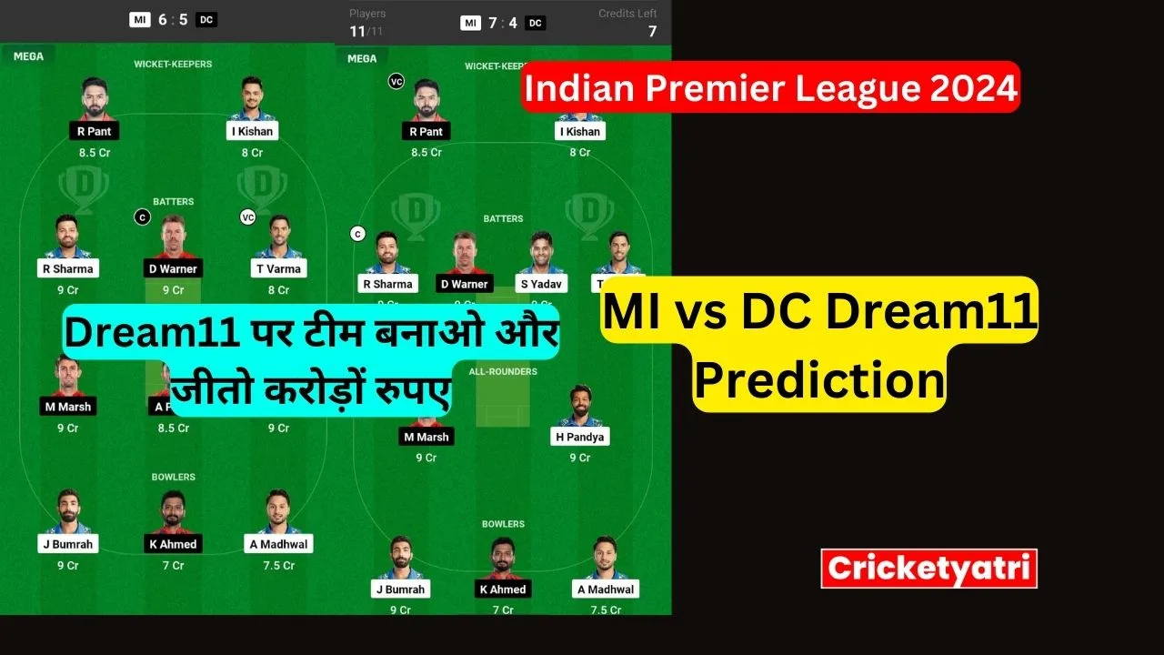 MI vs DC Dream11