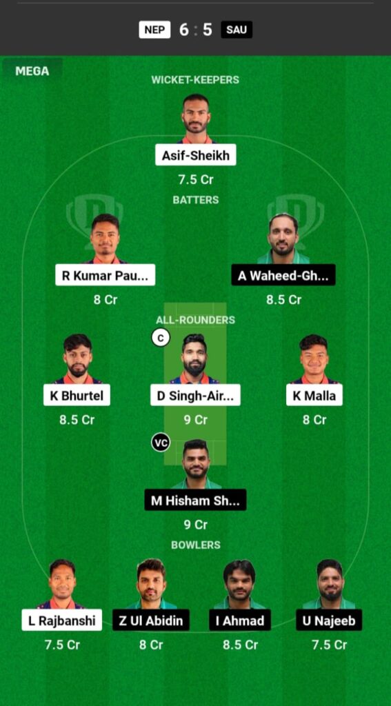 NEP vs SAU Dream11