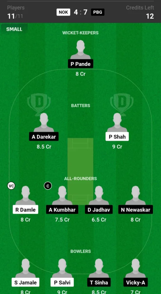 NOK vs PBG Dream11