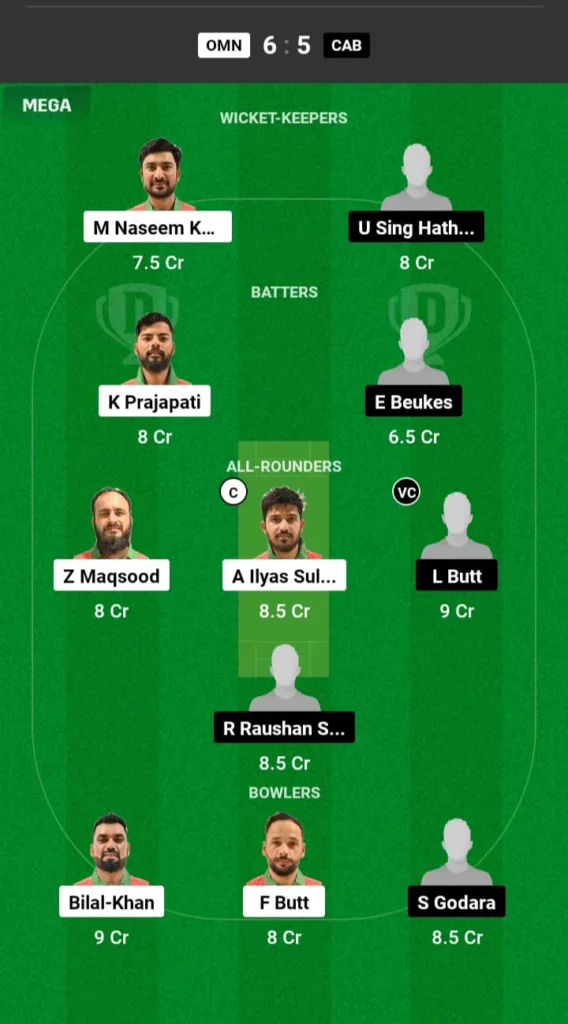 OMN vs CAB Dream11 