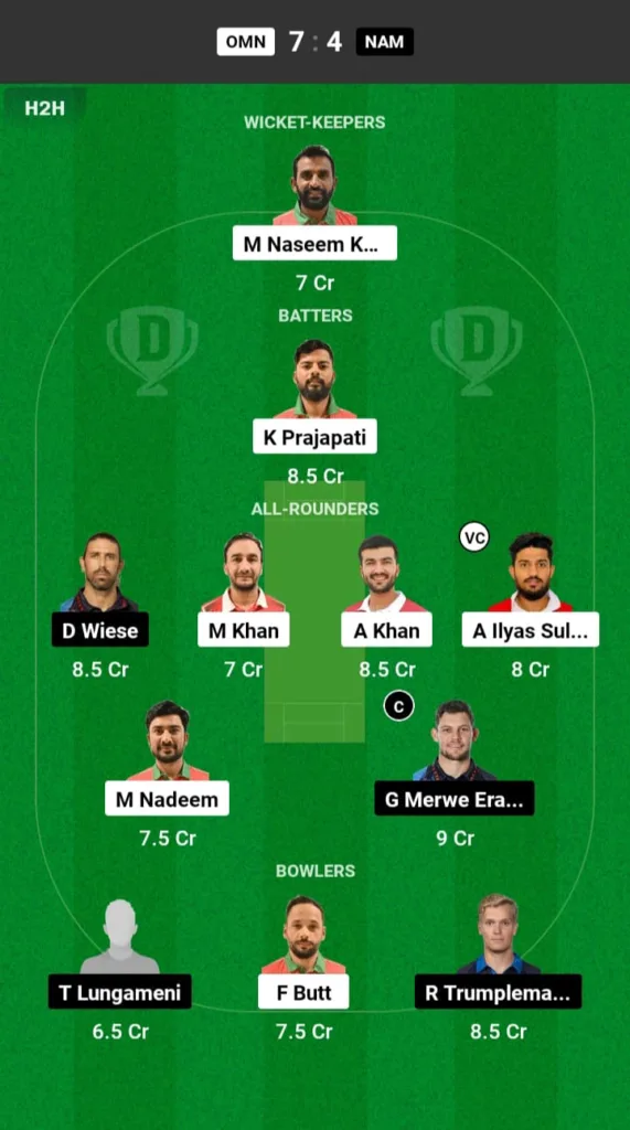 OMN vs NAM Dream11