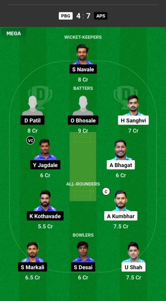 PBG vs APS Dream11