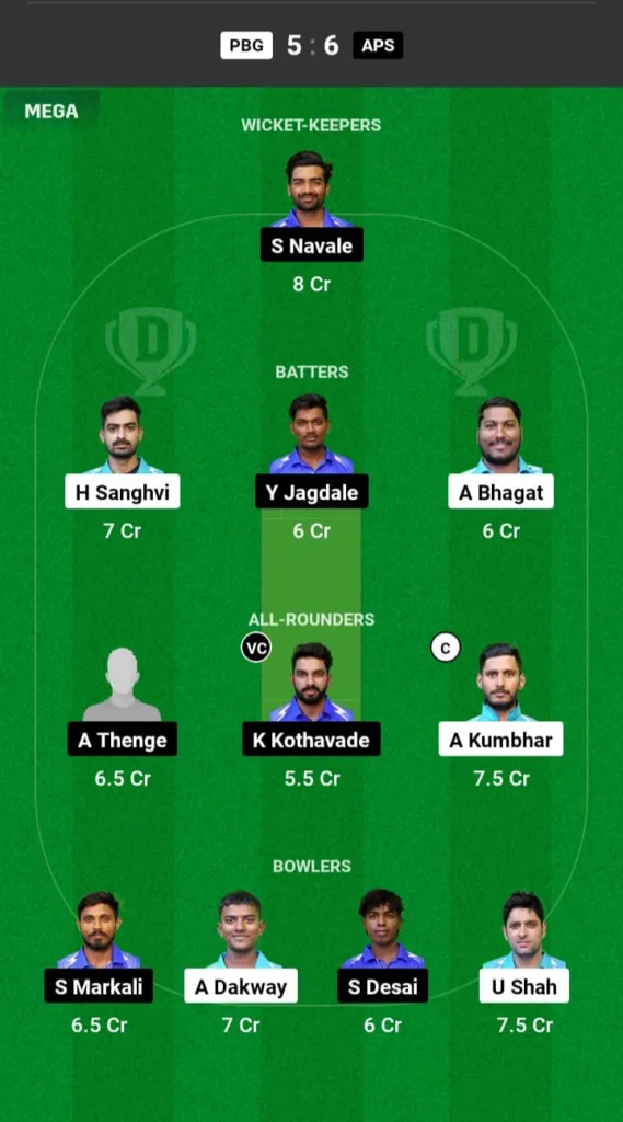 PBG vs APS Dream11