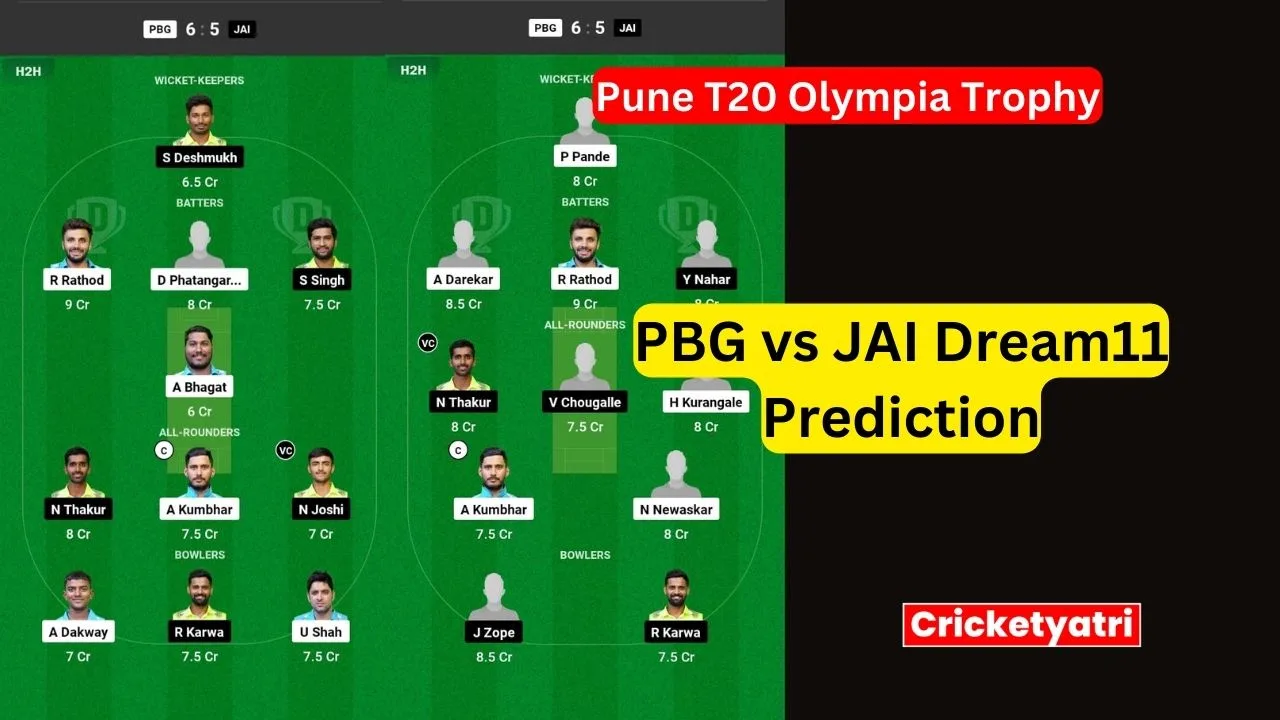 PBG vs JAI Dream11