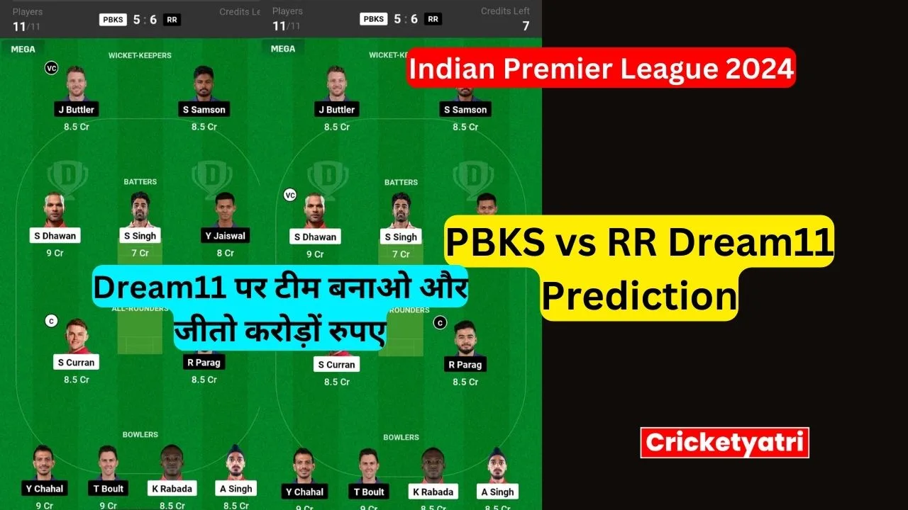 PBKS vs RR Dream11