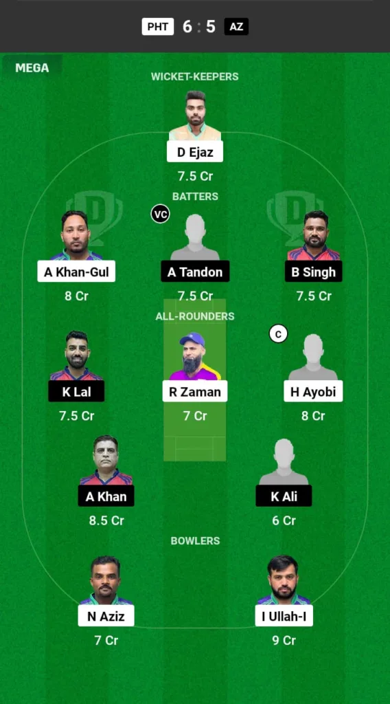 PHT vs AZ Dream11