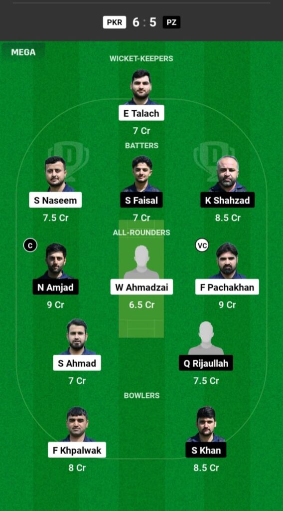 PKR vs PZ Dream11