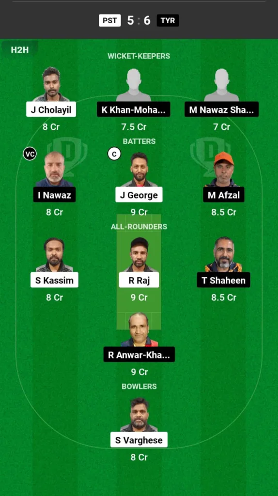 PST vs TYR Dream11