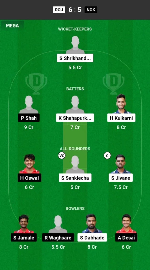 RCU vs NOK Dream11 