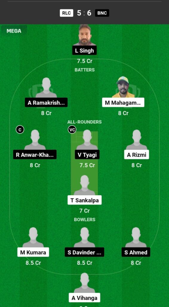 RLC vs BNC Dream11