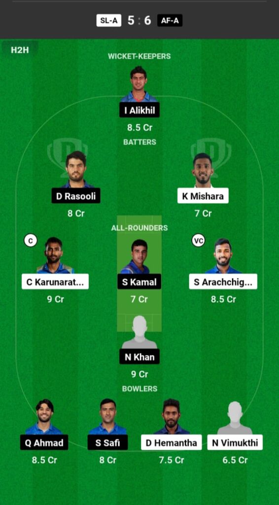 SL-A vs AFG-W Dream11