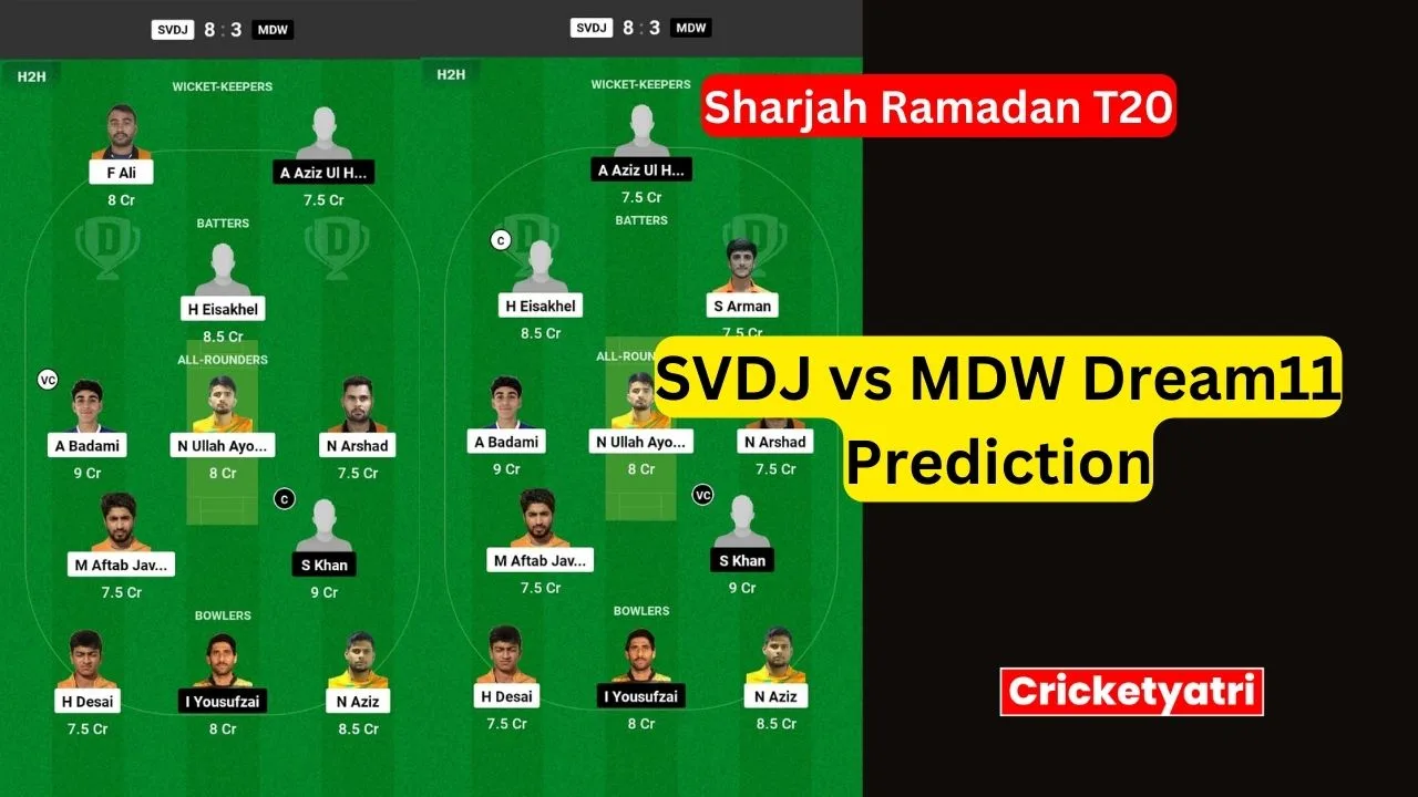 SVDJ vs MDW Dream11