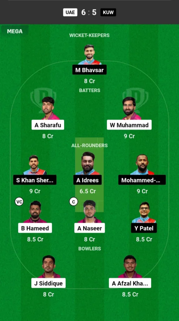 UAE vs KUW Dream11