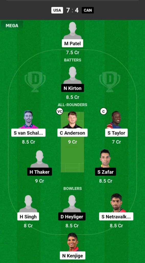 USA vs CAN Dream11