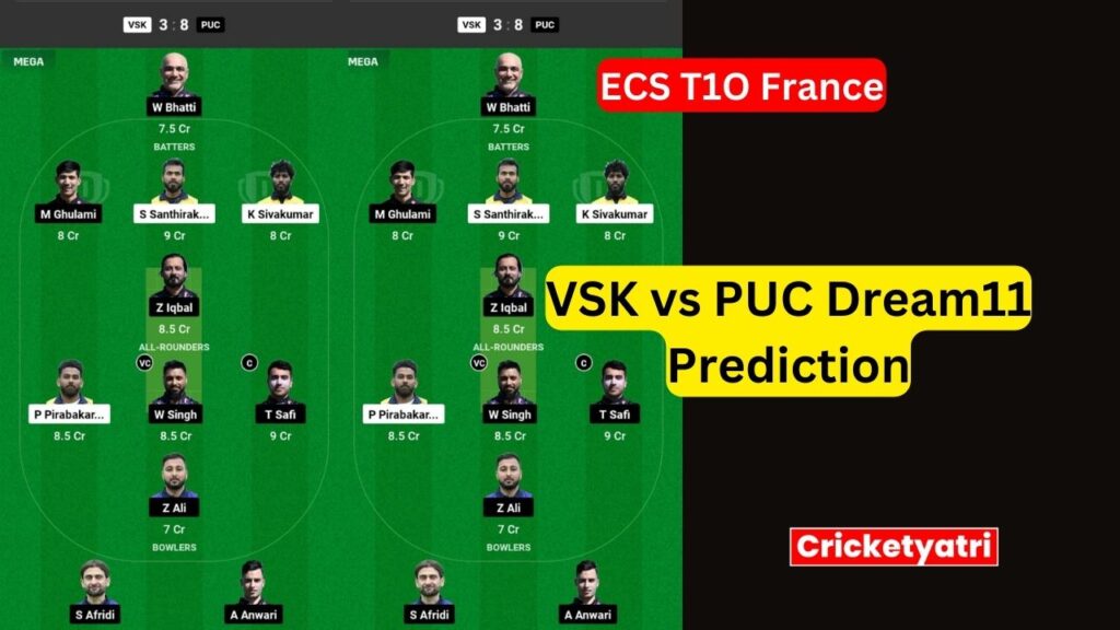 VSK vs PUC Dream11