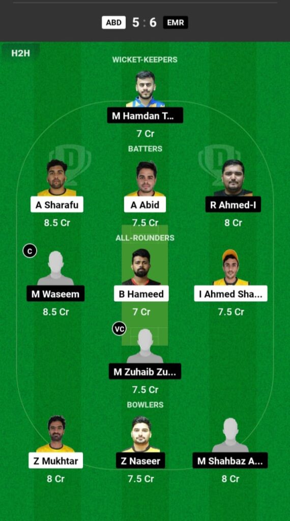 ABD vs EMR Dream11