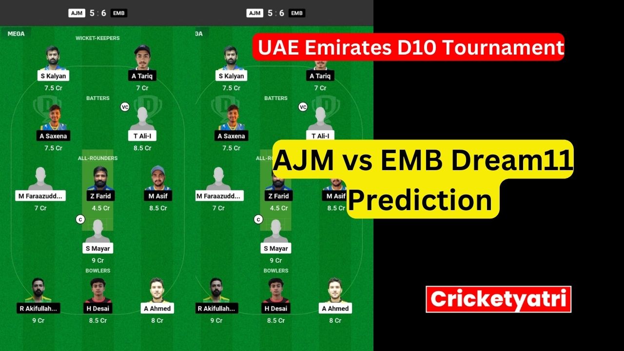 AJM vs EMB Dream11