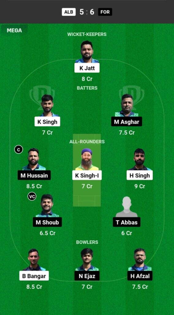 ALB vs FOR Dream11